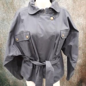 Mare Mare X Anthropologie Grey Dolman Sleeve Belted Canvas Utility Jacket NWT